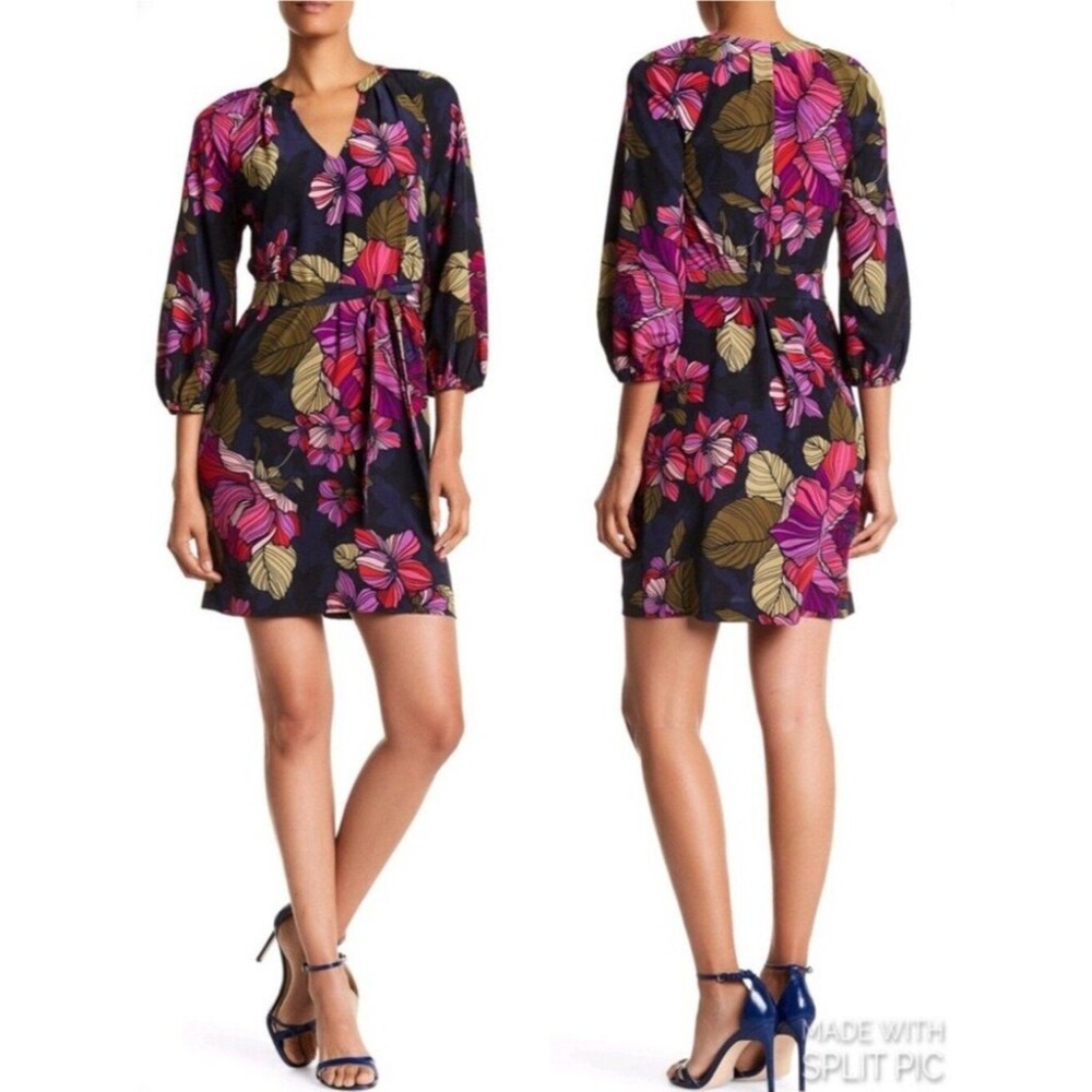 Trina Turk Floral SILK Dress 2 NWOT